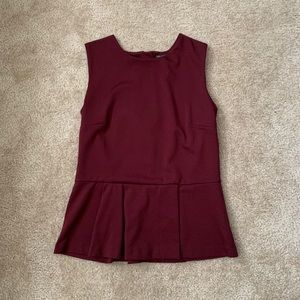 Banana Republic Maroon Peplum Top Size 10
